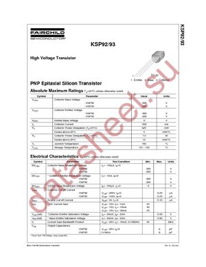 KSP92TAM datasheet  